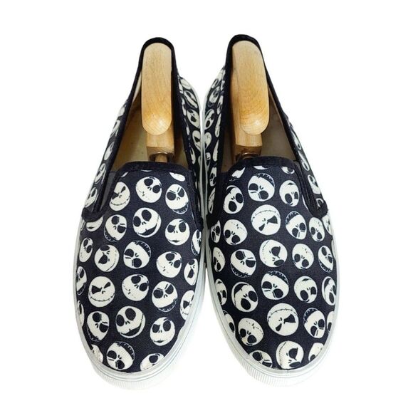 Tim Burton Nightmare Before Christmas Disney Jack Skellington Slip On Shoes - Picture 7 of 14
